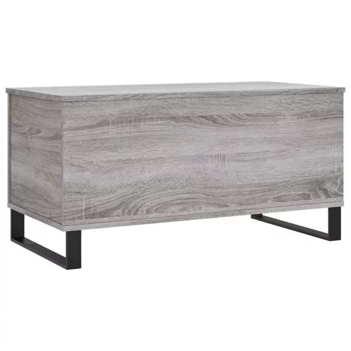  szürke sonoma színű szerelt fa dohányzóasztal 90x44,5x45 cm