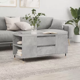  betonszürke szerelt fa dohányzóasztal 102x44,5x50 cm