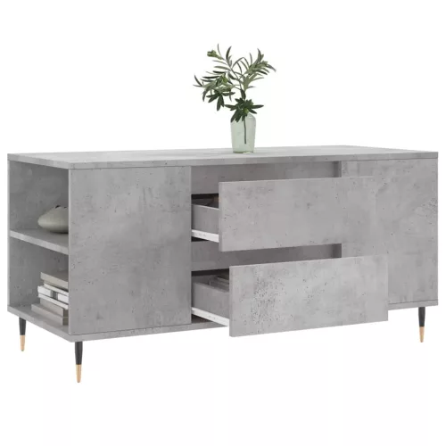  betonszürke szerelt fa dohányzóasztal 102x44,5x50 cm