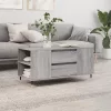  szürke sonoma színű szerelt fa dohányzóasztal 102x44,5x50 cm