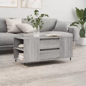    szürke sonoma színű szerelt fa dohányzóasztal 102x44,5x50 cm