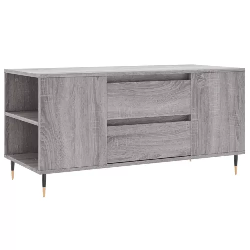 szürke sonoma színű szerelt fa dohányzóasztal 102x44,5x50 cm