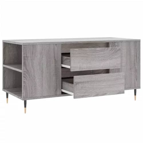  szürke sonoma színű szerelt fa dohányzóasztal 102x44,5x50 cm