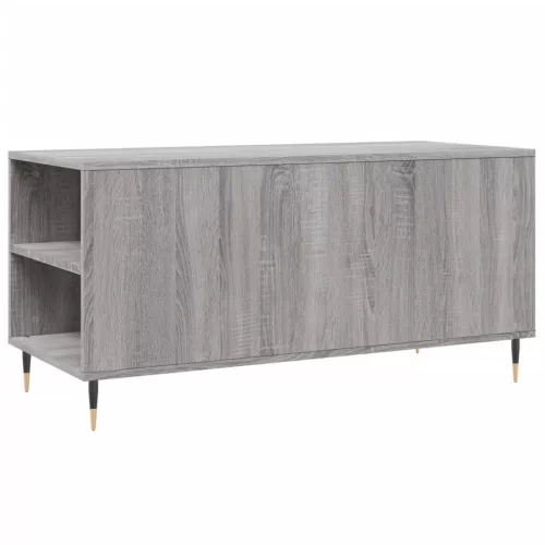  szürke sonoma színű szerelt fa dohányzóasztal 102x44,5x50 cm