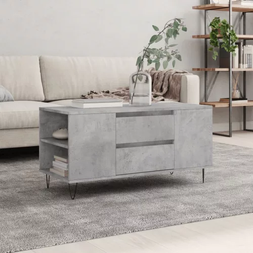  betonszürke szerelt fa dohányzóasztal 102x44,5x50 cm