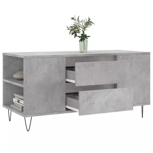  betonszürke szerelt fa dohányzóasztal 102x44,5x50 cm