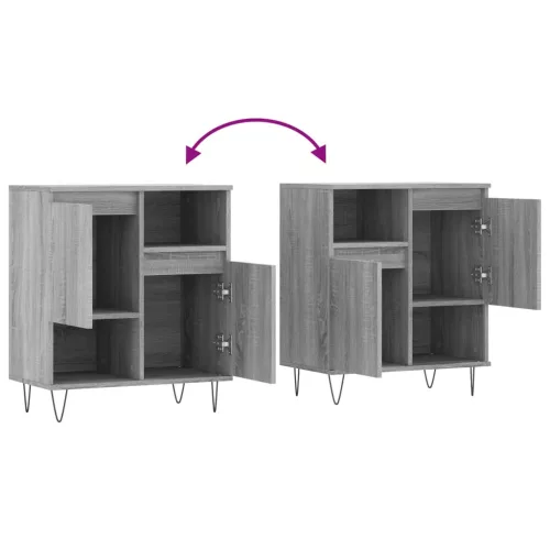  szürke sonoma színű szerelt fa tálalószekrény 60 x 35 x 70 cm