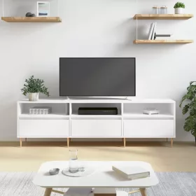  fehér szerelt fa TV-szekrény 150 x 30 x 44,5 cm
