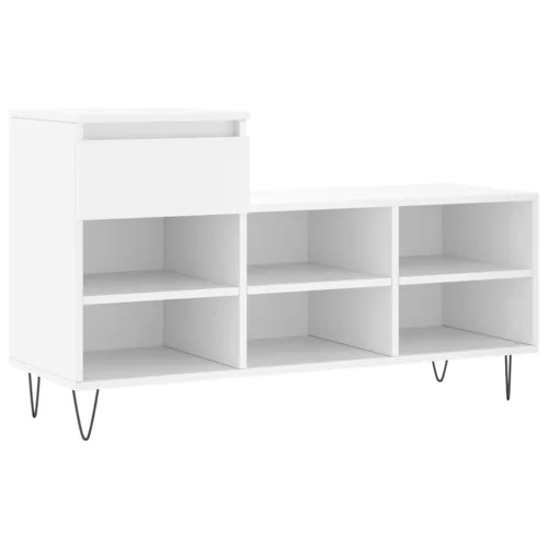  fehér szerelt fa cipősszekrény 102x36x60 cm