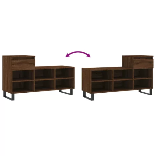  barna tölgyszínű szerelt fa cipősszekrény 102x36x60 cm