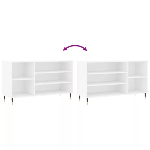  fehér szerelt fa cipősszekrény 102x36x60 cm