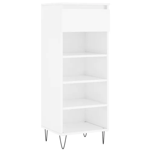  magasfényű fehér szerelt fa cipőszekrény 40x36x105 cm