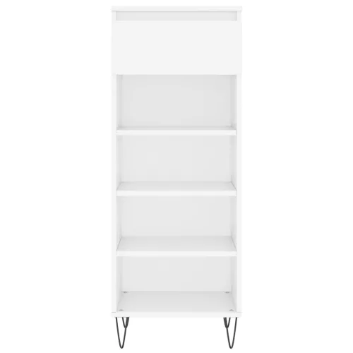  magasfényű fehér szerelt fa cipőszekrény 40x36x105 cm