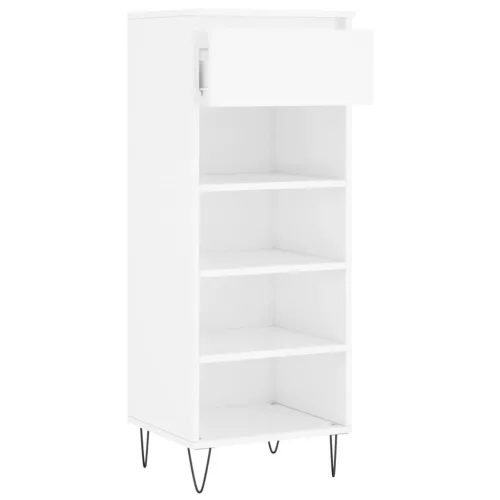  magasfényű fehér szerelt fa cipőszekrény 40x36x105 cm