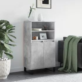  betonszürke szerelt fa magasszekrény 60 x 36 x 110 cm
