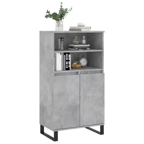  betonszürke szerelt fa magasszekrény 60 x 36 x 110 cm