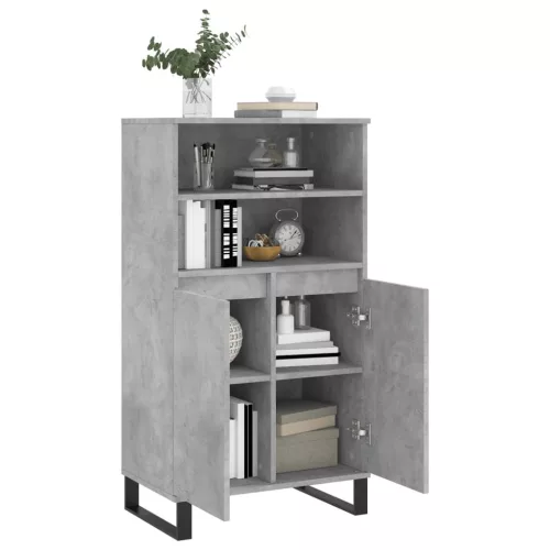  betonszürke szerelt fa magasszekrény 60 x 36 x 110 cm