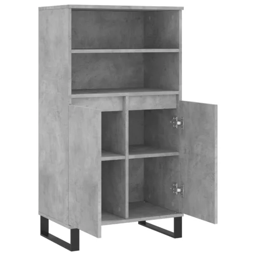  betonszürke szerelt fa magasszekrény 60 x 36 x 110 cm