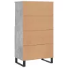  betonszürke szerelt fa magasszekrény 60 x 36 x 110 cm