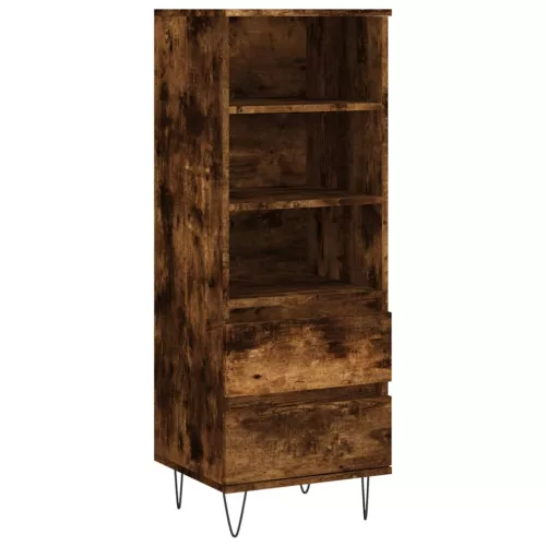  füstös tölgy színű szerelt fa magasszekrény 40 x 36 x 110 cm