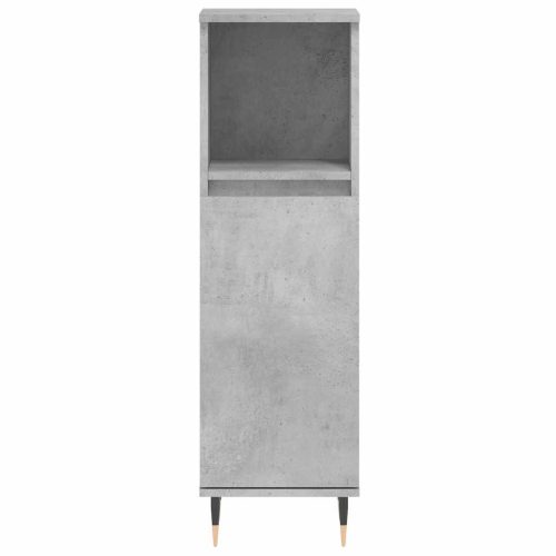  betonszürke szerelt fa fürdőszobaszekrény 30 x 30 x 100 cm