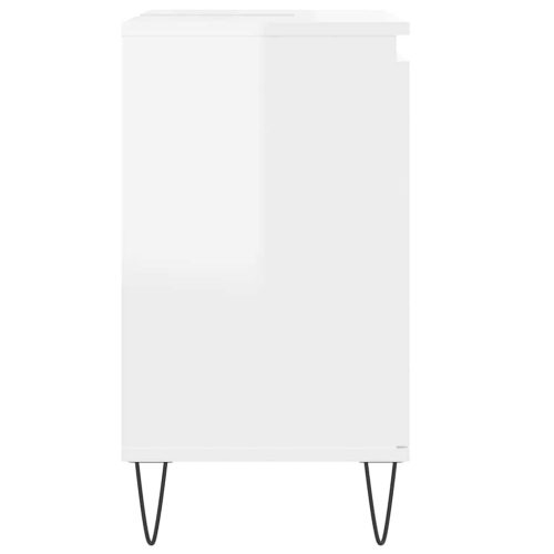  magasfényű fehér szerelt fa fürdőszobaszekrény 58 x 33 x 60 cm