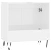  magasfényű fehér szerelt fa fürdőszobaszekrény 58 x 33 x 60 cm
