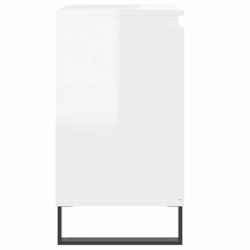  magasfényű fehér szerelt fa fürdőszobaszekrény 58 x 33 x 60 cm