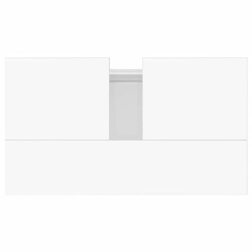  magasfényű fehér szerelt fa fürdőszobaszekrény 58 x 33 x 60 cm