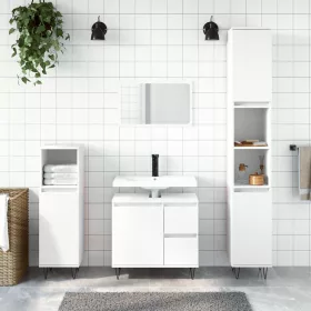  fehér szerelt fa fürdőszobaszekrény 65 x 33 x 60 cm