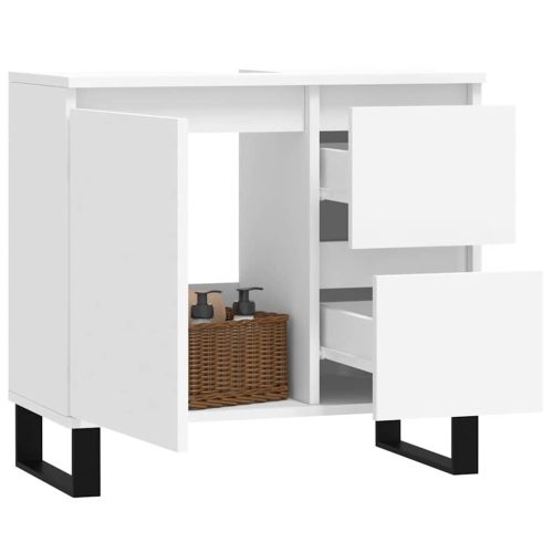  fehér szerelt fa fürdőszobaszekrény 65 x 33 x 60 cm