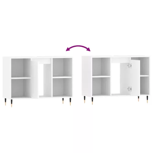  fehér szerelt fa mosdószekrény 80 x 33 x 60 cm