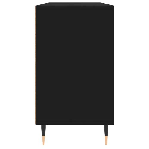  fekete szerelt fa mosdószekrény 80 x 33 x 60 cm