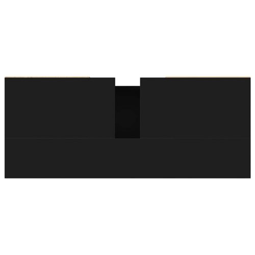  fekete szerelt fa mosdószekrény 80 x 33 x 60 cm