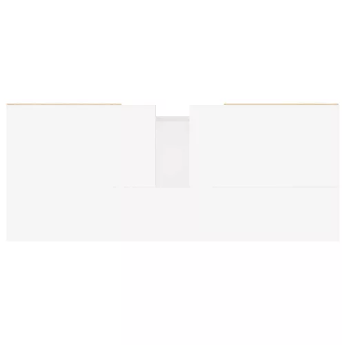  magasfényű fehér szerelt fa fürdőszobaszekrény 80 x 33 x 60 cm