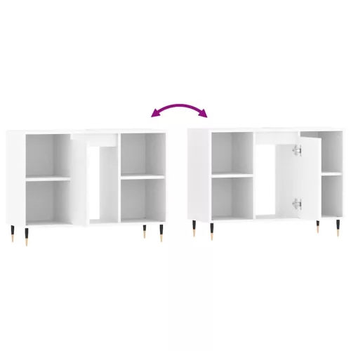  magasfényű fehér szerelt fa fürdőszobaszekrény 80 x 33 x 60 cm