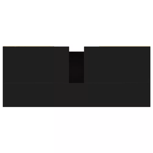  fekete szerelt fa mosdószekrény 80 x 33 x 60 cm