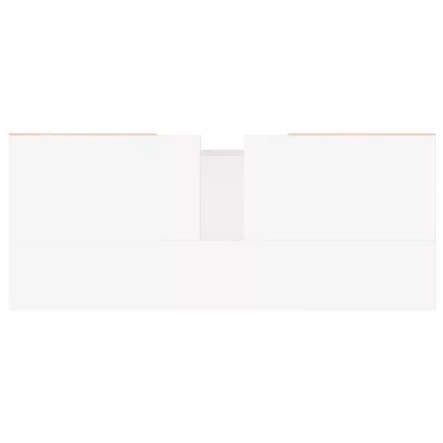  magasfényű fehér szerelt fa fürdőszobaszekrény 80 x 33 x 60 cm