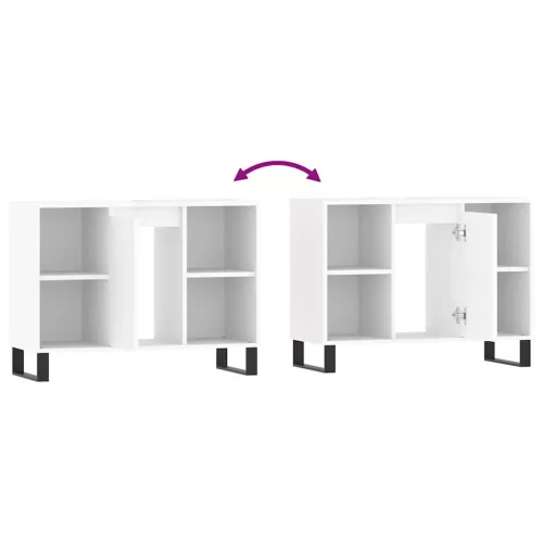  magasfényű fehér szerelt fa fürdőszobaszekrény 80 x 33 x 60 cm