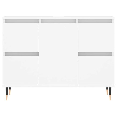  fehér szerelt fa mosdószekrény 80 x 33 x 60 cm