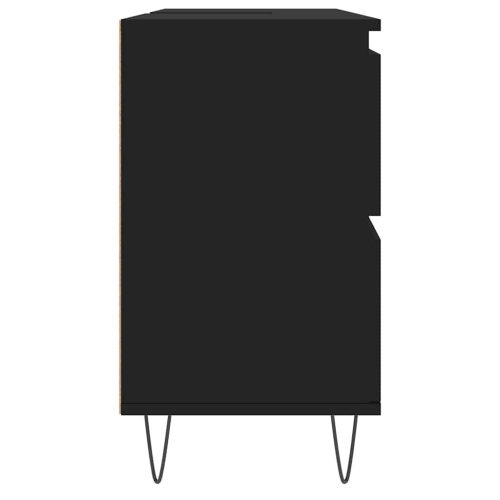  fekete szerelt fa mosdószekrény 80 x 33 x 60 cm