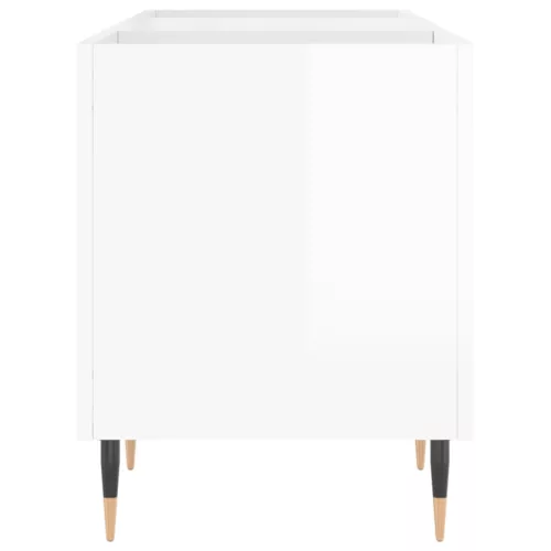  magasfényű fehér szerelt fa hanglemezszekrény 121x38x48 cm