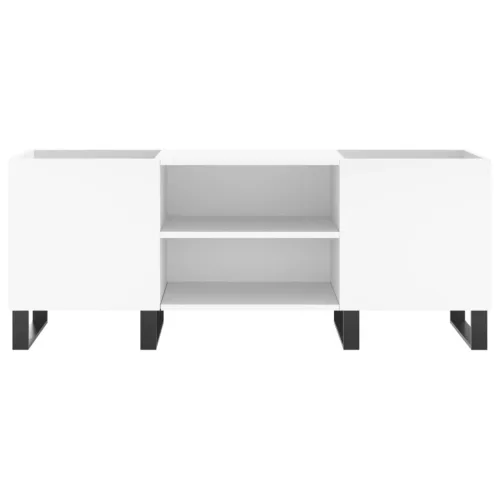  fehér szerelt fa hanglemezszekrény 121x38x48 cm