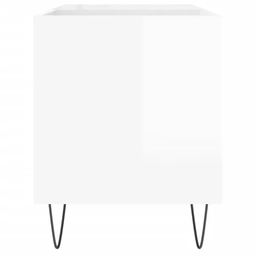  magasfényű fehér szerelt fa hanglemezszekrény 85x38x48 cm