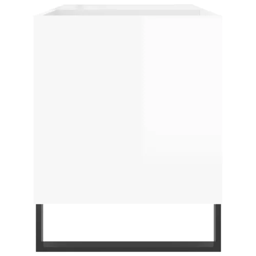  magasfényű fehér szerelt fa hanglemezszekrény 85x38x48 cm