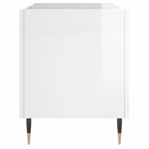  magasfényű fehér szerelt fa hanglemezszekrény 74,5x38x48 cm