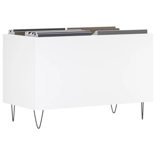  fehér szerelt fa hanglemezszekrény 74,5x38x48 cm