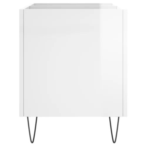  magasfényű fehér szerelt fa hanglemezszekrény 74,5x38x48 cm