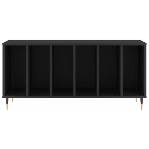  fekete szerelt fa hanglemezszekrény 100 x 38 x 48 cm