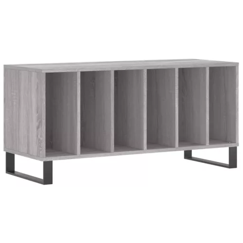  szürke sonoma színű szerelt fa hanglemezszekrény 100x38x48 cm